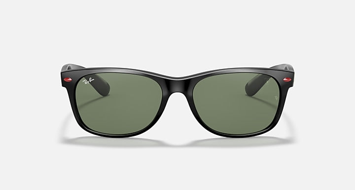 Ray-Ban RB2132M SCUDERIA FERRARI COLLECTION Black with G-15 Green Solid Color lenses - Front