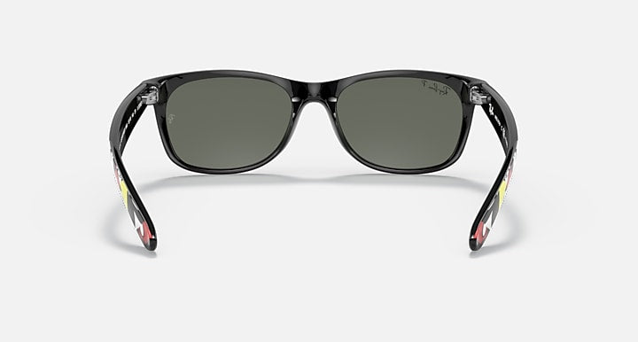 Ray-Ban RB2132 MICKEY J19 Black; Mickey Mouse with G-15 Green Polarized Solid Color lenses - Back