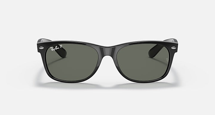 Ray-Ban RB2132 MICKEY J19 Black; Mickey Mouse with G-15 Green Polarized Solid Color lenses - Front