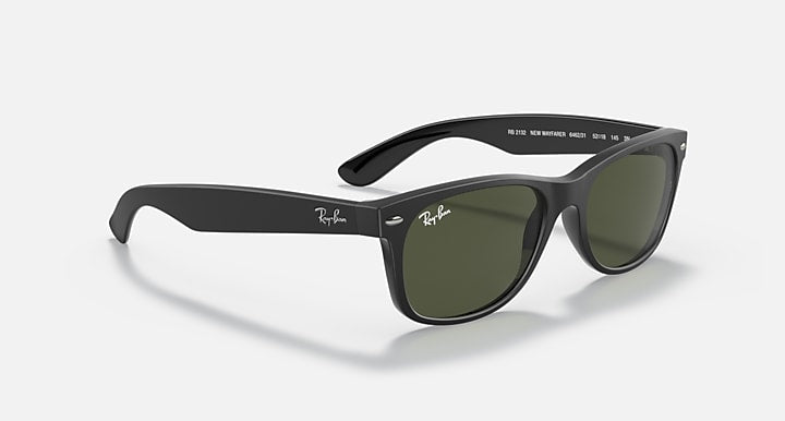 Ray-Ban NEW WAYFARER COLOR MIX Black with G-15 Green Solid Color lenses - Alternative