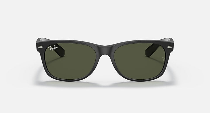 Ray-Ban NEW WAYFARER COLOR MIX Black with G-15 Green Solid Color lenses - Front