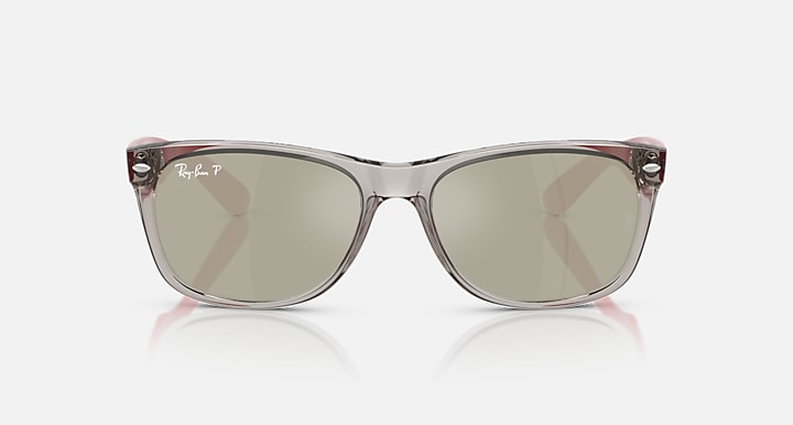 Ray-Ban NEW WAYFARER DISNEY MICKEY & MINNIE MOUSE LIQUID Transparent Grey; Red with Grey Mirror Silver Polarized Solid Color - Mirror lenses - Front