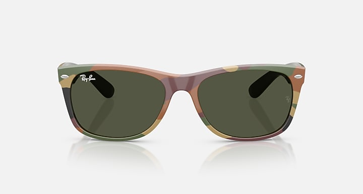 Ray-Ban NEW WAYFARER CLASSIC Green & Green Camuflage with Green Solid Color lenses - Front
