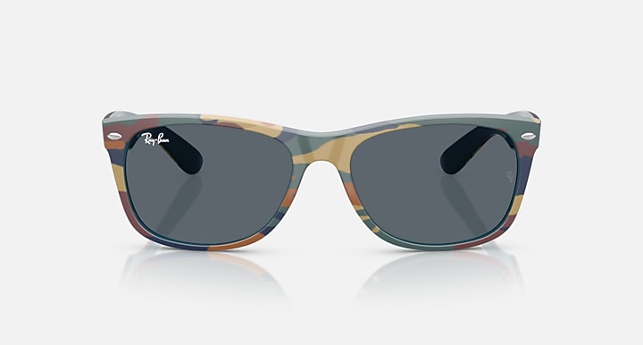 Ray-Ban NEW WAYFARER CLASSIC Blue & Blue Camuflage with Blue Solid Color lenses - Front