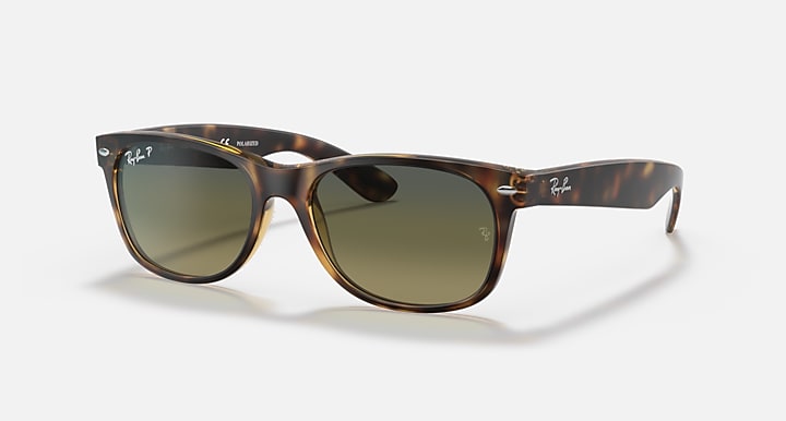Ray-Ban NEW WAYFARER CLASSIC Havana with Green Gradient Blue Polarized Gradient lenses - Quarter