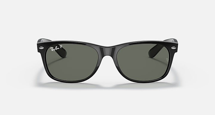 Ray-Ban NEW WAYFARER CLASSIC Black with Green Polarized Solid Color lenses - Front