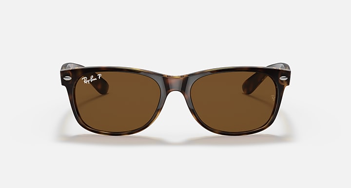 Ray-Ban NEW WAYFARER CLASSIC Tortoise with Brown Polarized Solid Color lenses - Front
