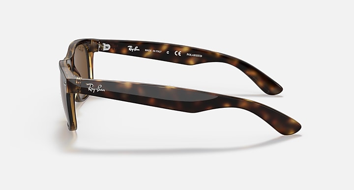 Ray-Ban NEW WAYFARER CLASSIC Tortoise with Brown Polarized Solid Color lenses - Lateral