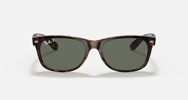 Ray-Ban NEW WAYFARER CLASSIC Tortoise with G-15 Green Polarized Solid Color lenses - Front