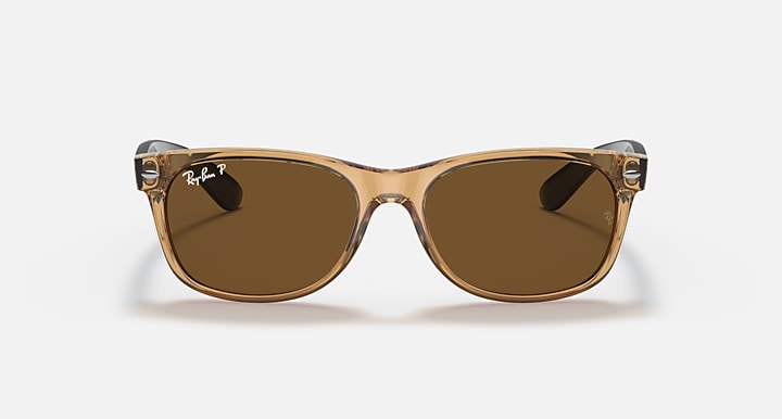 Ray-Ban NEW WAYFARER BICOLOR Honey; Black with Brown Polarized Solid Color lenses - Front