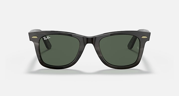 Ray-Ban ORIGINAL WAYFARER HORN Dark Brown with G-15 Green Solid Color lenses - Front