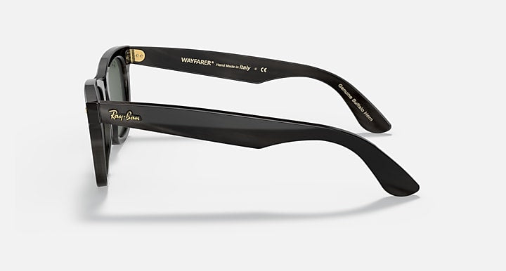 Ray-Ban ORIGINAL WAYFARER HORN Dark Brown with G-15 Green Solid Color lenses - Lateral