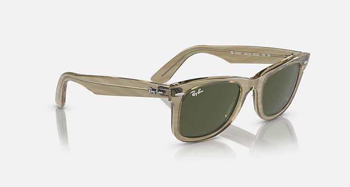 Ray-Ban ORIGINAL WAYFARER CHANGE Photo Striped Grey with Green Solid Color lenses - Alternative