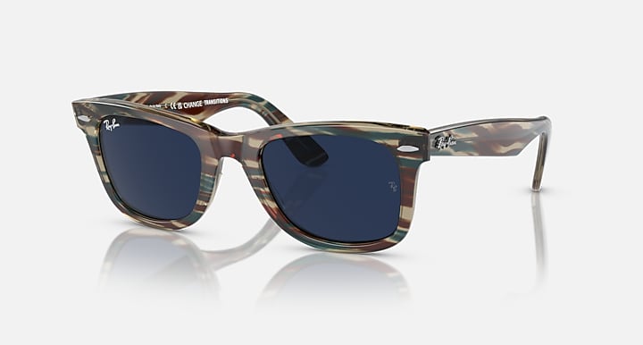 Ray-Ban ORIGINAL WAYFARER CHANGE TRANSITIONS® Photo Striped Grey with Clear/Blue Transitions® lenses - Alternative