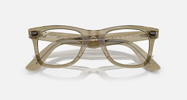 Ray-Ban ORIGINAL WAYFARER CHANGE TRANSITIONS® Photo Striped Grey with Clear/Blue Transitions® lenses - Closed Front