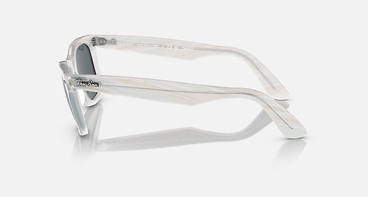 Ray-Ban ORIGINAL WAYFARER CHANGE Photo Striped Light Blue with Blue Solid Color lenses - Lateral