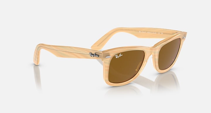 Ray-Ban ORIGINAL WAYFARER CHANGE Photo Striped Brown with Brown Solid Color lenses - Alternative