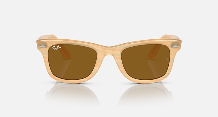 Ray-Ban ORIGINAL WAYFARER CHANGE Photo Striped Brown with Brown Solid Color lenses - Front