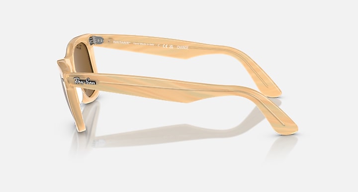 Ray-Ban ORIGINAL WAYFARER CHANGE Photo Striped Brown with Brown Solid Color lenses - Lateral