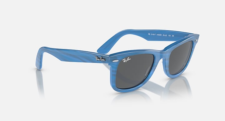 Ray-Ban ORIGINAL WAYFARER CHANGE Photo Striped Blue with Dark Grey Solid Color lenses - Alternative