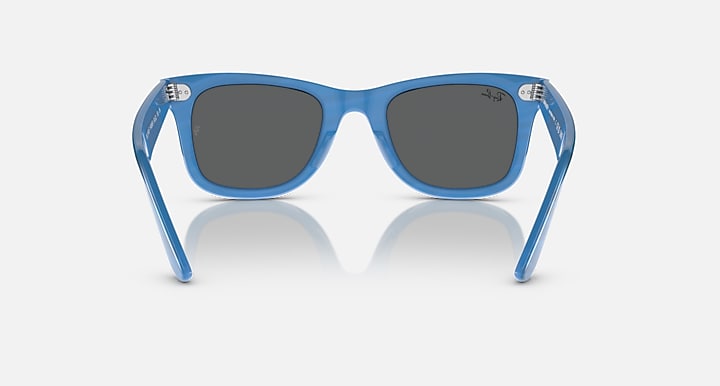 Ray-Ban ORIGINAL WAYFARER CHANGE Photo Striped Blue with Dark Grey Solid Color lenses - Back
