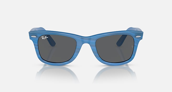 Ray-Ban ORIGINAL WAYFARER CHANGE Photo Striped Blue with Dark Grey Solid Color lenses - Front