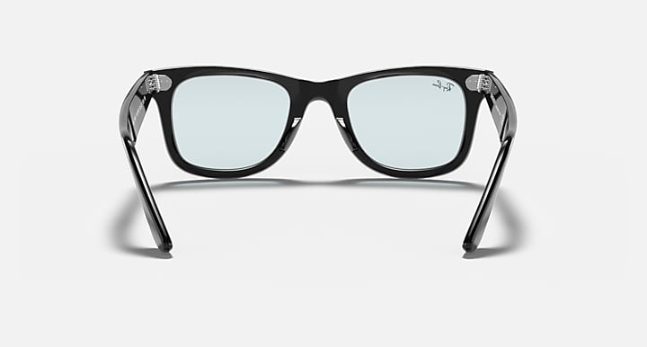 Ray-Ban ORIGINAL WAYFARER CLASSIC Black; Shiny Black with Light Grey Solid Color lenses - Back