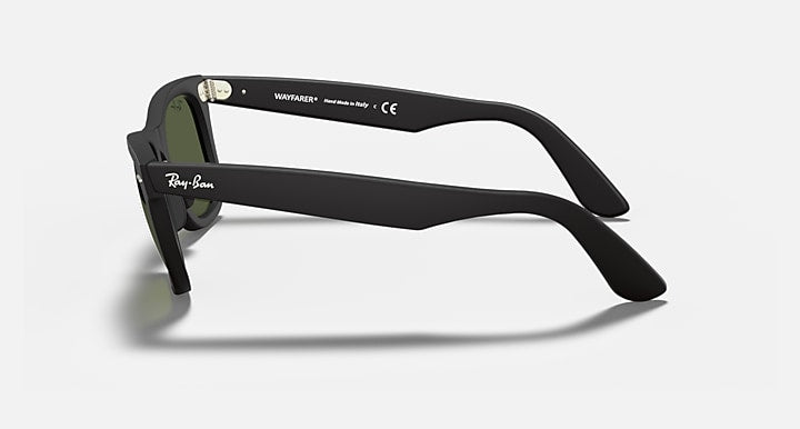 Ray-Ban ORIGINAL WAYFARER CLASSIC Black with G-15 Green Solid Color lenses - Lateral