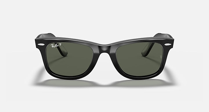 Ray-Ban ORIGINAL WAYFARER CLASSIC Black with G-15 Green Polarized Solid Color lenses - Front