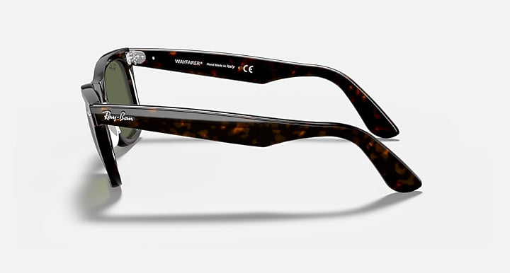 Ray-Ban ORIGINAL WAYFARER CLASSIC Tortoise with G-15 Green Solid Color lenses - Lateral