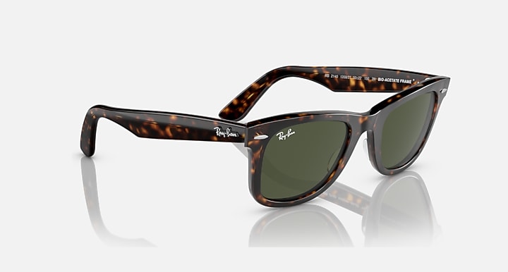 Ray-Ban ORIGINAL WAYFARER BIO-BASED Havana with Green Solid Color lenses - Alternative