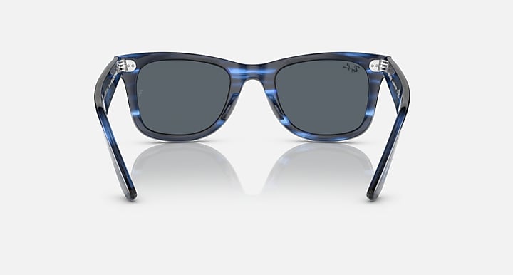 Ray-Ban ORIGINAL WAYFARER BIO-BASED Striped Blue with Blue Solid Color lenses - Back