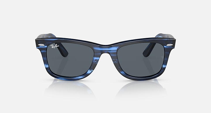 Ray-Ban ORIGINAL WAYFARER BIO-BASED Striped Blue with Blue Solid Color lenses - Front