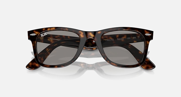 Ray-Ban ORIGINAL WAYFARER CLASSIC Havana with Grey Solid Color lenses - Closed Front