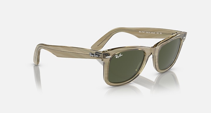 Ray-Ban ORIGINAL WAYFARER CHANGE Photo Striped Grey with Green Solid Color lenses - Alternative