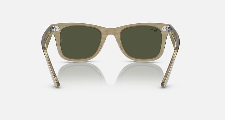 Ray-Ban ORIGINAL WAYFARER CHANGE Photo Striped Grey with Green Solid Color lenses - Back