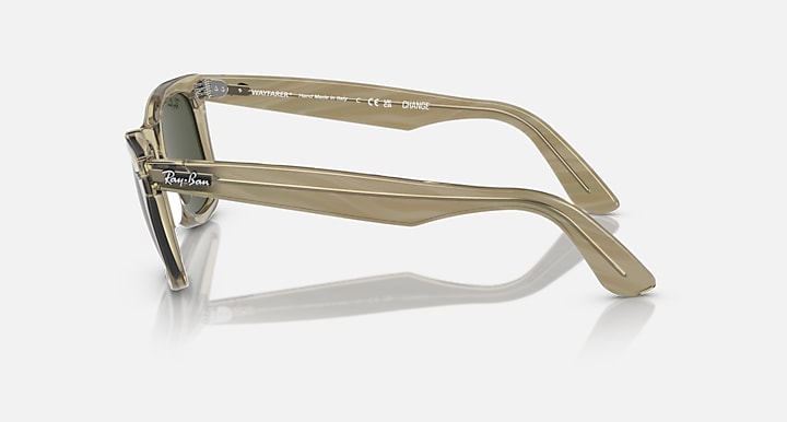 Ray-Ban ORIGINAL WAYFARER CHANGE Photo Striped Grey with Green Solid Color lenses - Lateral