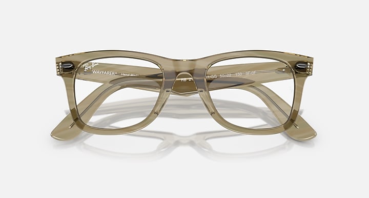 Ray-Ban ORIGINAL WAYFARER CHANGE TRANSITIONS® Photo Striped Grey with Clear/Blue Transitions® lenses - Closed Front