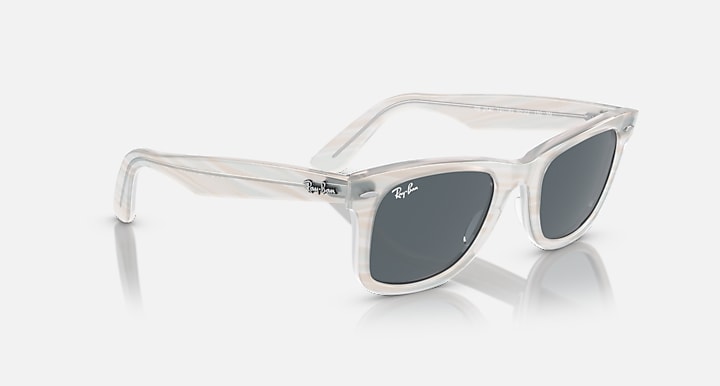 Ray-Ban ORIGINAL WAYFARER CHANGE Photo Striped Light Blue with Blue Solid Color lenses - Alternative