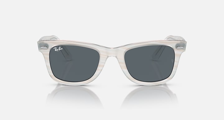 Ray-Ban ORIGINAL WAYFARER CHANGE Photo Striped Light Blue with Blue Solid Color lenses - Front