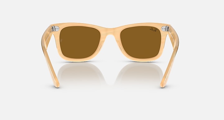 Ray-Ban ORIGINAL WAYFARER CHANGE Photo Striped Brown with Brown Solid Color lenses - Back