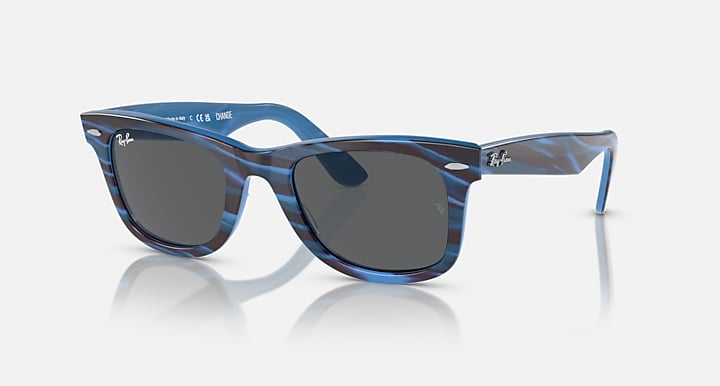 Ray-Ban ORIGINAL WAYFARER CHANGE Photo Striped Blue with Dark Grey Solid Color lenses - Alternative