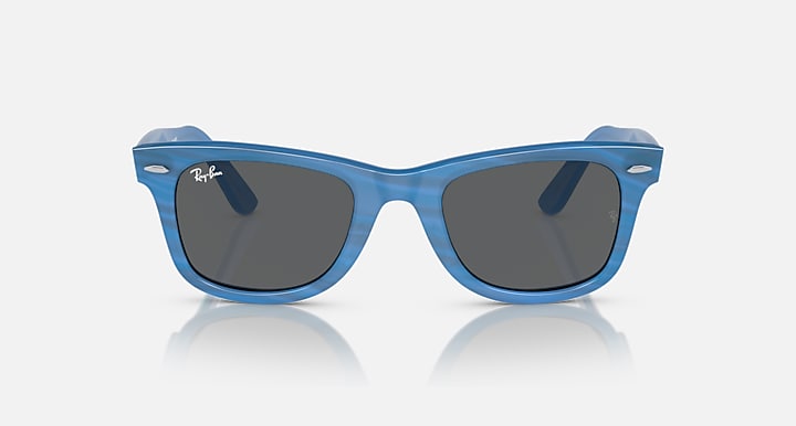Ray-Ban ORIGINAL WAYFARER CHANGE Photo Striped Blue with Dark Grey Solid Color lenses - Front