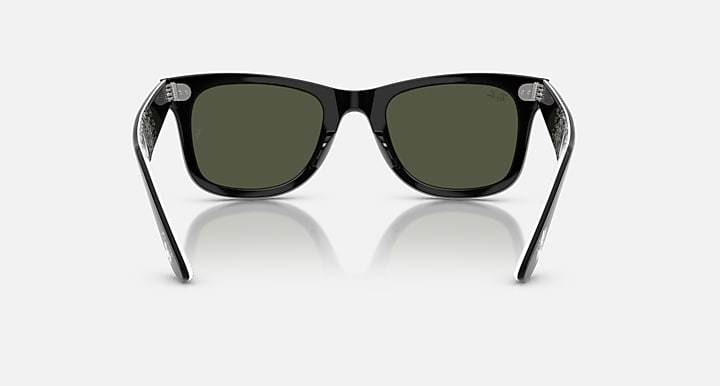 Ray-Ban ORIGINAL WAYFARER DISNEY MICKEY & MINNIE MOUSE PIXELATED Black; Black With Internal White Pixel with G-15 Green Solid Color lenses - Back