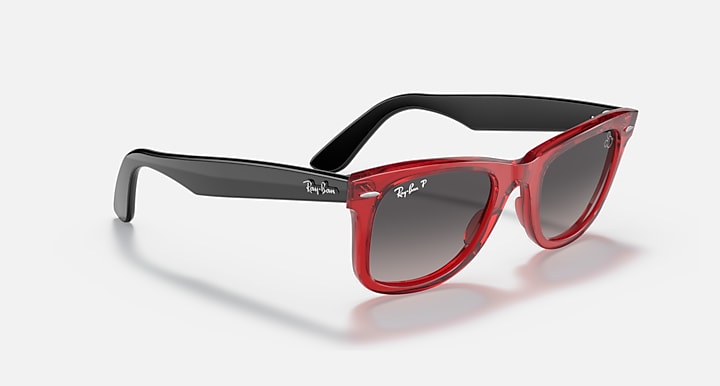 Ray-Ban RB2140 WAYFARER MICKEY J22 Transparent Red; Black with Grey Polarized Gradient lenses - Alternative