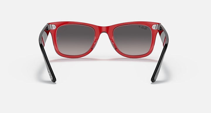 Ray-Ban RB2140 WAYFARER MICKEY J22 Transparent Red; Black with Grey Polarized Gradient lenses - Back