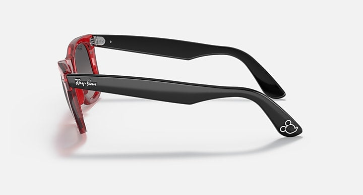 Ray-Ban RB2140 WAYFARER MICKEY J22 Transparent Red; Black with Grey Polarized Gradient lenses - Lateral