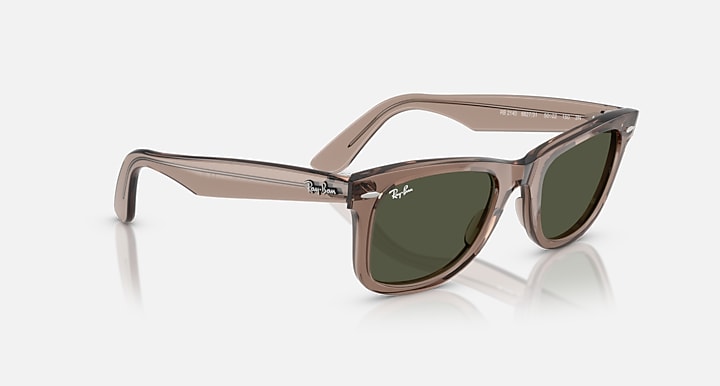 Ray-Ban ORIGINAL WAYFARER CLASSIC Transparent Light Brown with Crystal Green Solid Color lenses - Alternative