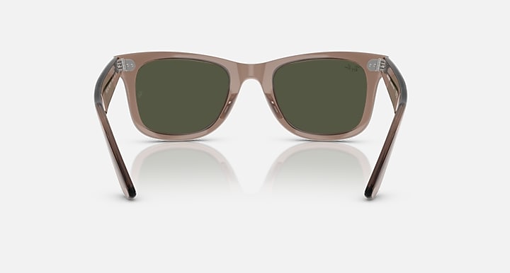 Ray-Ban ORIGINAL WAYFARER CLASSIC Transparent Light Brown with Crystal Green Solid Color lenses - Back