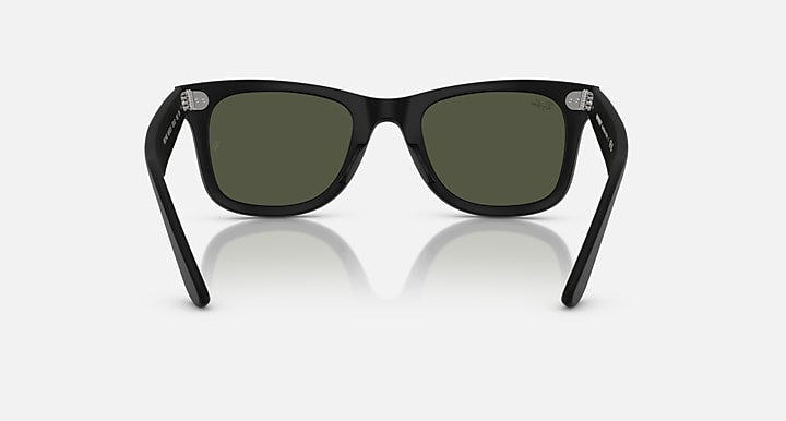 Ray-Ban ORIGINAL WAYFARER CLASSIC Matte Black with Crystal Green Solid Color lenses - Back